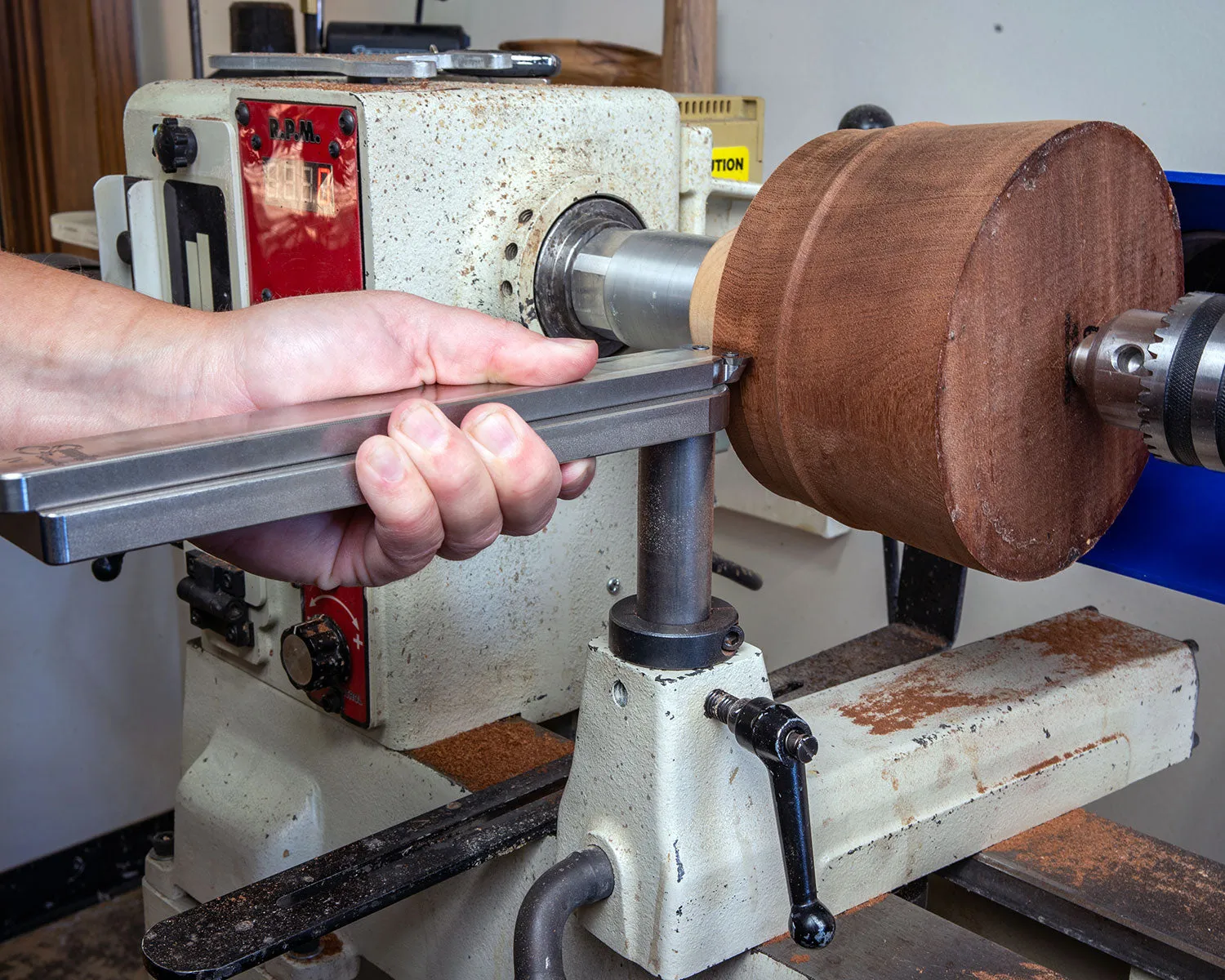 Scraper Tool Rest Platform with Post and Clamping Collar for Woodturning Lathe