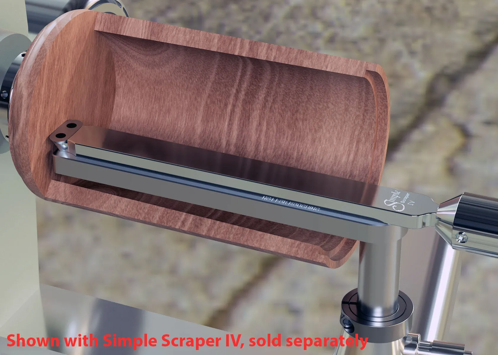 Scraper Tool Rest Platform with Post and Clamping Collar for Woodturning Lathe