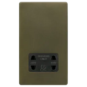 Shaver Socket Dual Voltage Bronze