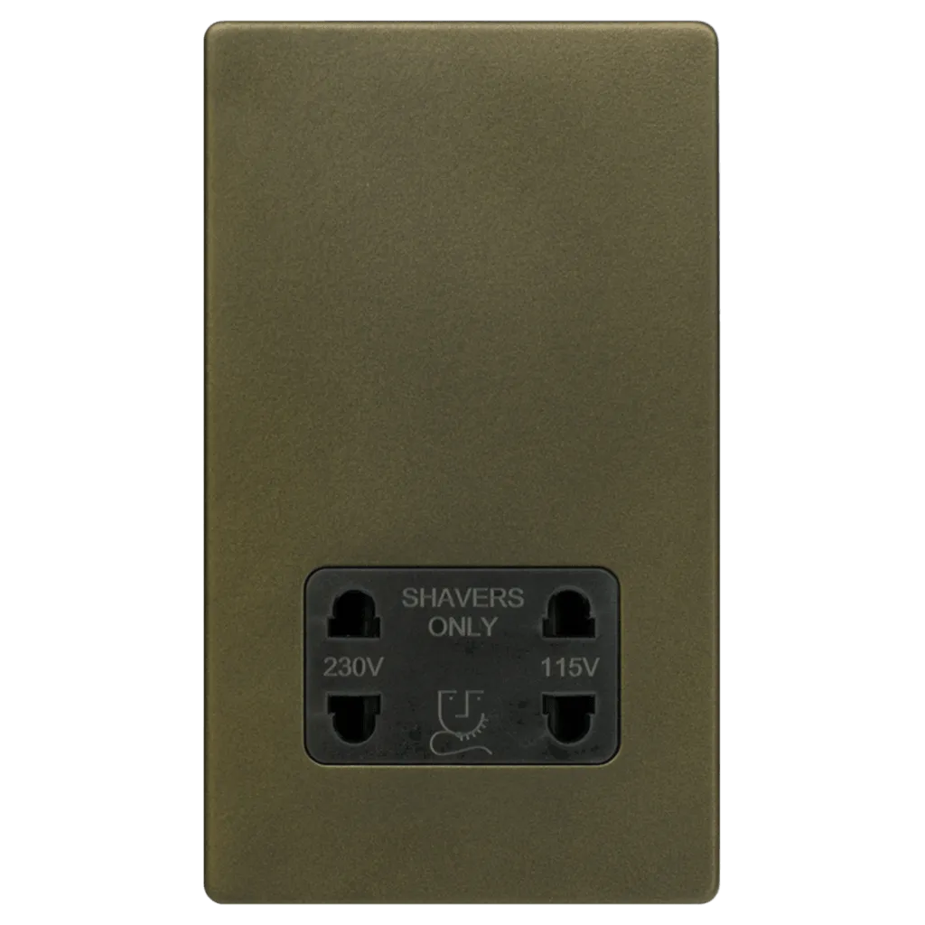 Shaver Socket Dual Voltage Bronze