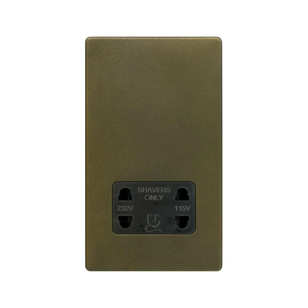 Shaver Socket Dual Voltage Bronze