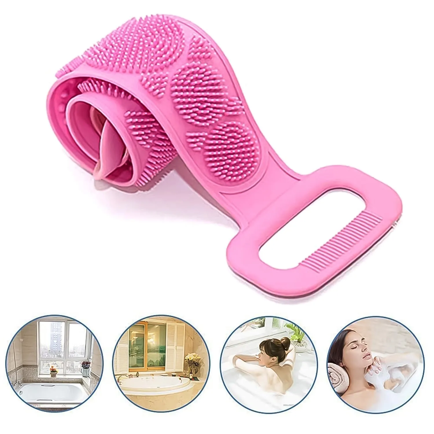 Silicone Bath Body Brush / Scrubber With Color Box (1 Pc / Mix Color)