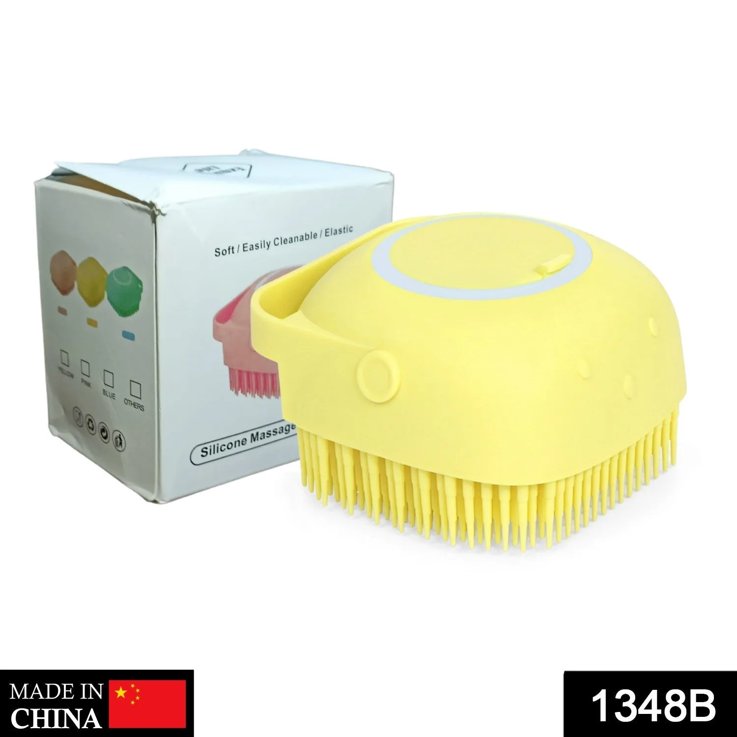 SILICONE MASSAGE BATH BODY BRUSH WITH SHAMPOO DISPENSER