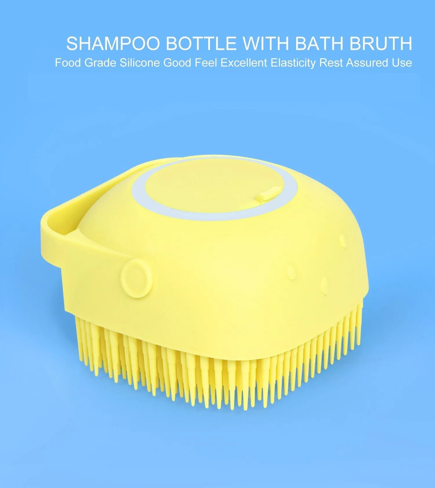 SILICONE MASSAGE BATH BODY BRUSH WITH SHAMPOO DISPENSER