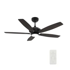 SONDER 52 inch 5-Blade Smart Ceiling Fan with LED Light Kit & Remote - Black/Dark Wood