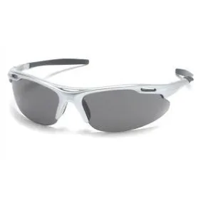 SS4520D Pyramex Gray Polycarbonate Safety Glasses Silver Polycarbonate Frame