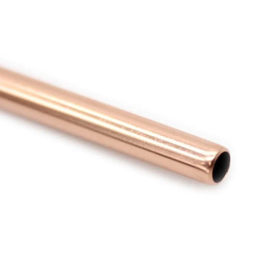 Stainless Steel Straw Rose Gold 6mm - Bent