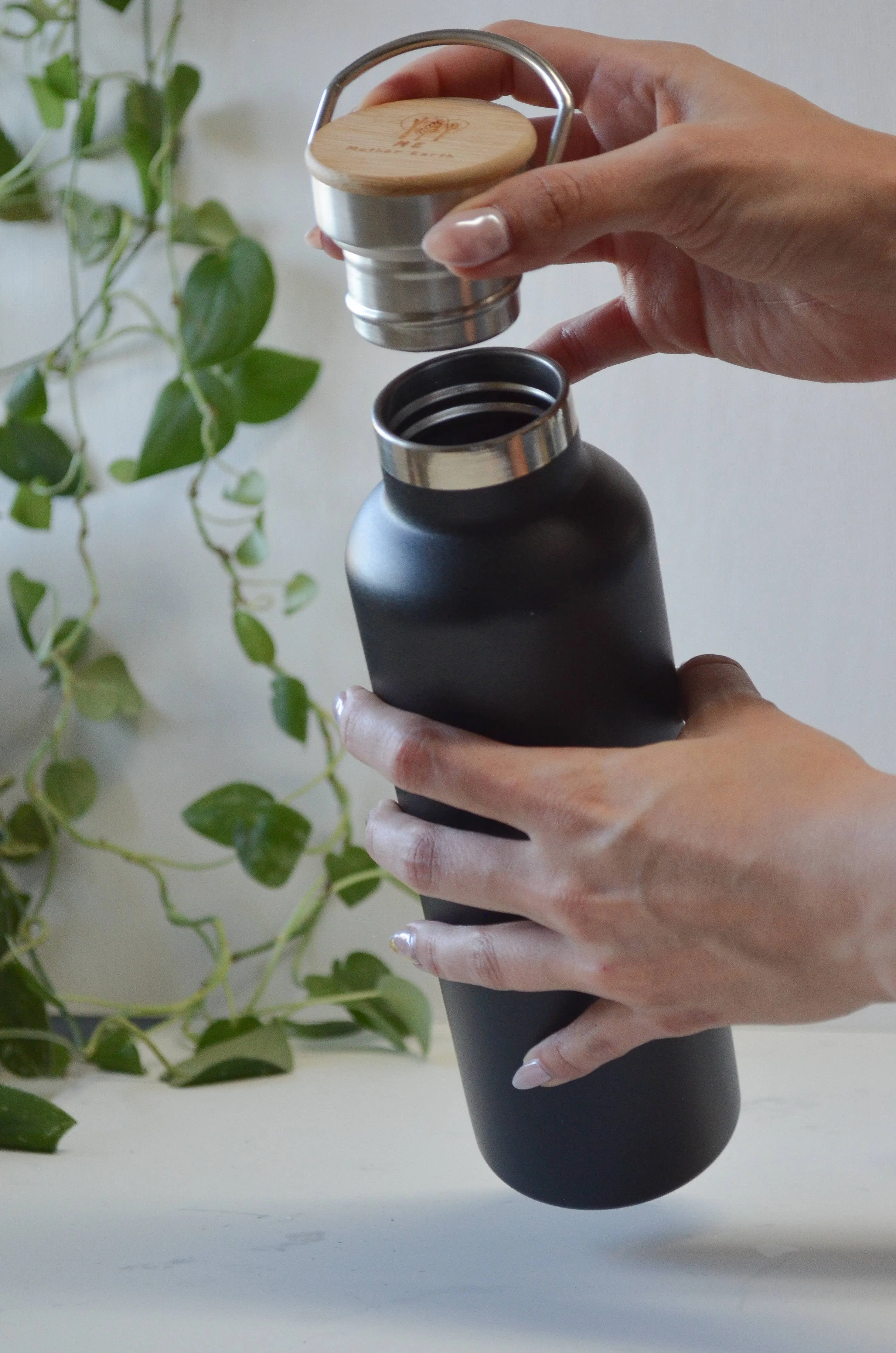 Stainless Steel Water Bottle: Black