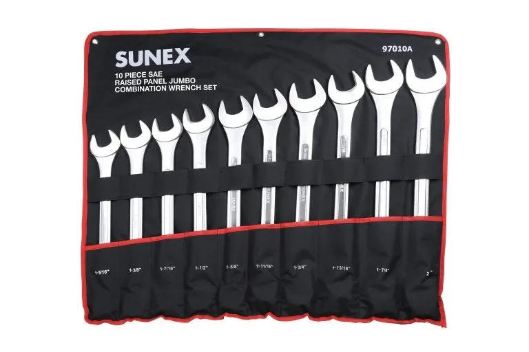 Sunex 97010A 10pc Jumbo Raised Panel Combination Wrench Set