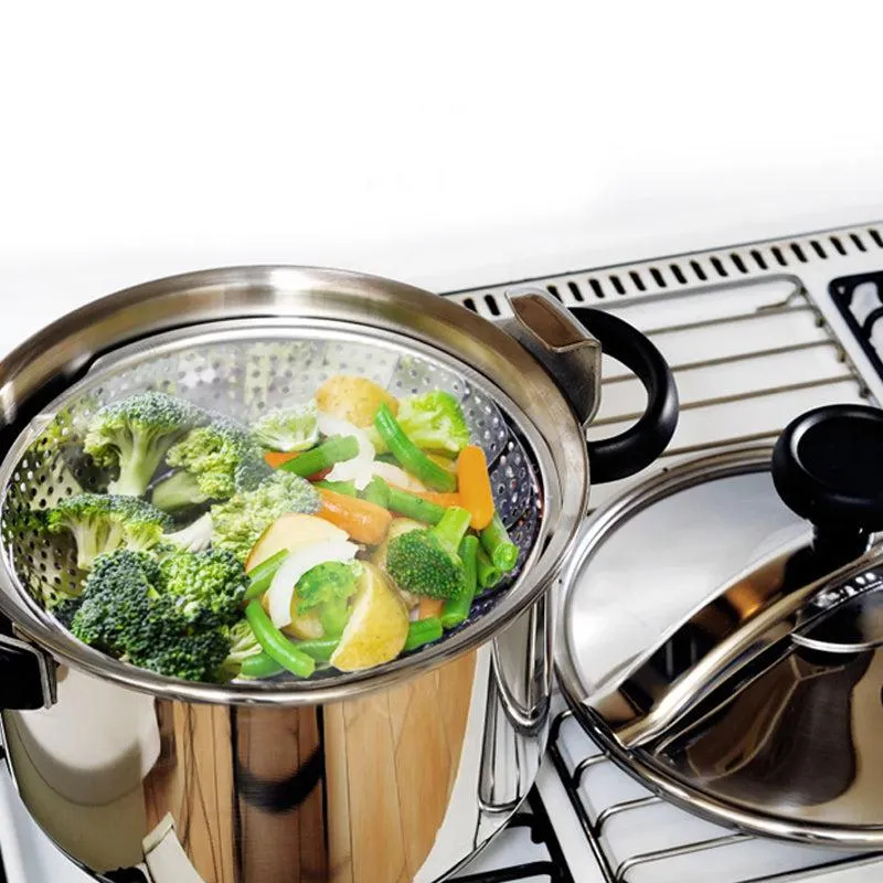 Telescopic steam cooker in stainless steel - flexible &amp; practical