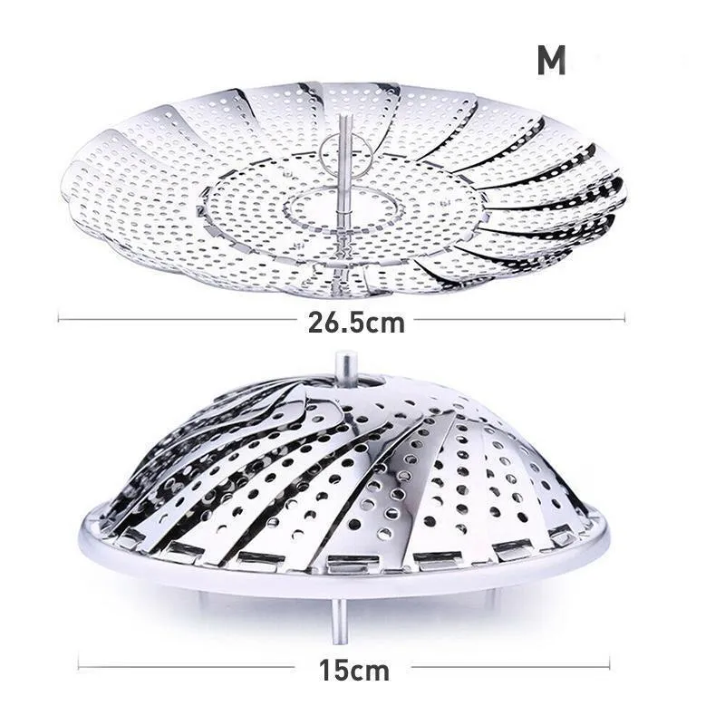 Telescopic steam cooker in stainless steel - flexible &amp; practical