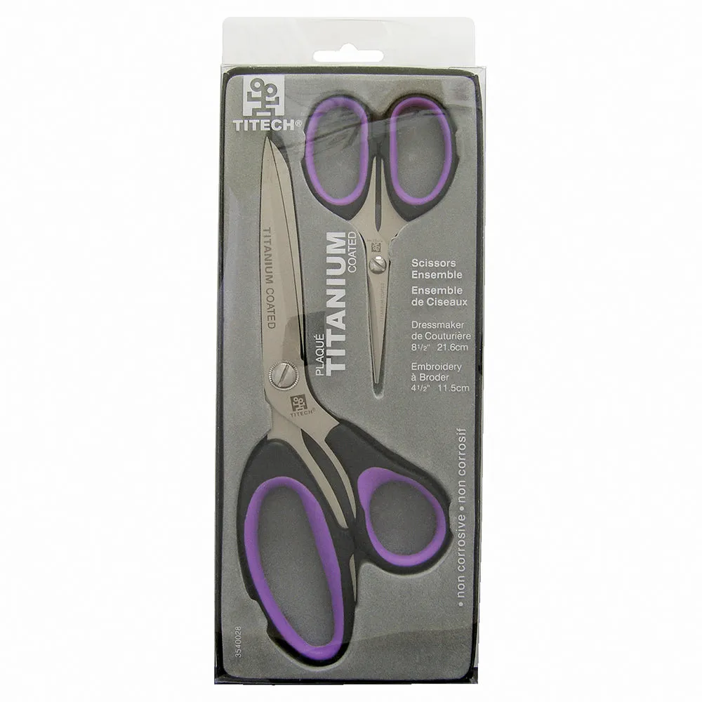 TITECH 2 Piece Scissors Gift Set - 8½" Dressmakers' and 4½" Embroidery Scissors