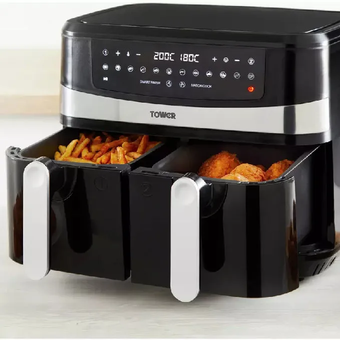 Tower Vortx 9L 2600W Dual Basket Air Fryer - Black | T17088