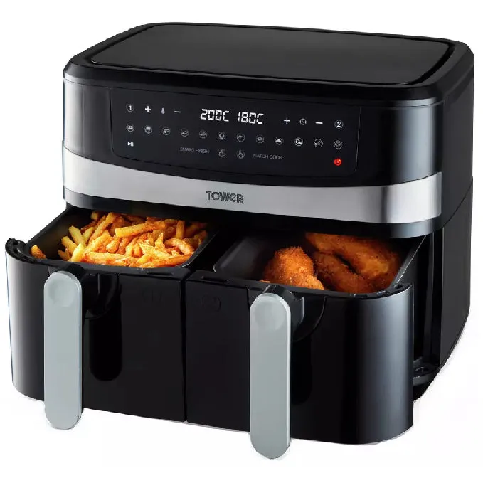 Tower Vortx 9L 2600W Dual Basket Air Fryer - Black | T17088