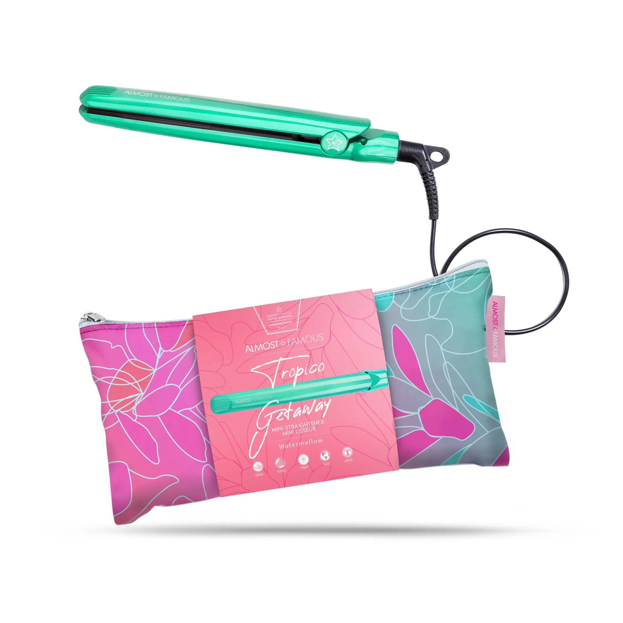 Tropico Getaway 0.5" Flat Iron with Travel Bag   "Spotlight" LED Selfie Light