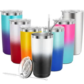 Vacuum Insulated Stainless Steel Tumbler  - THILY 48 Pack Travel Coffee Mug Bulk with Lids and Straws