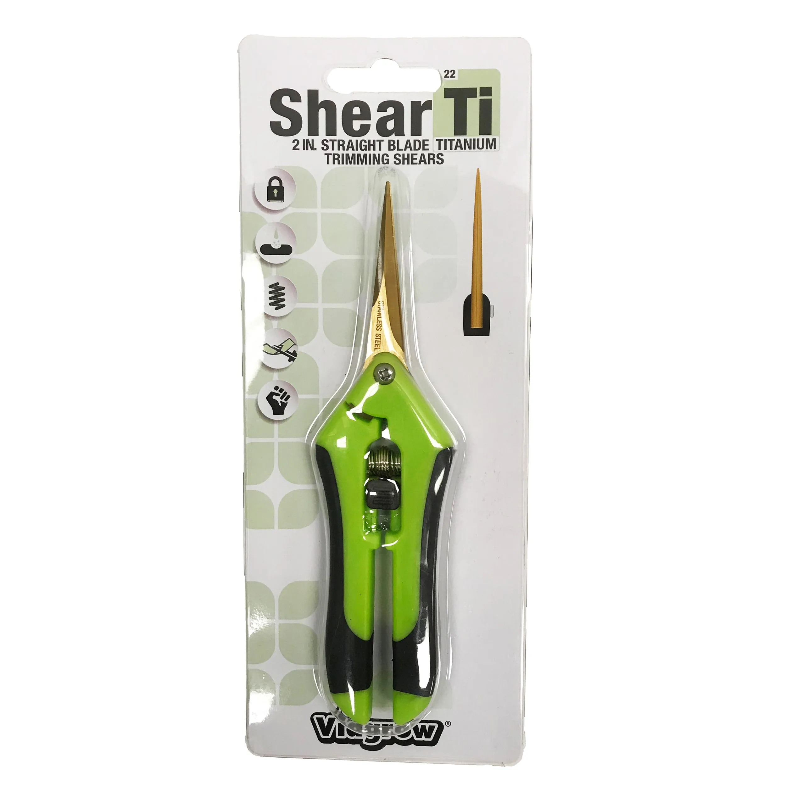 Viagrow Non Soft Grip Micro-Tip Pruning Snip Anti Resin Stick Shears, Straight