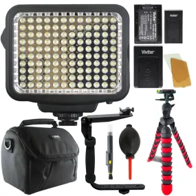 Vivitar 120 LED Light with Accessory Kit for Cameras and Camcorders