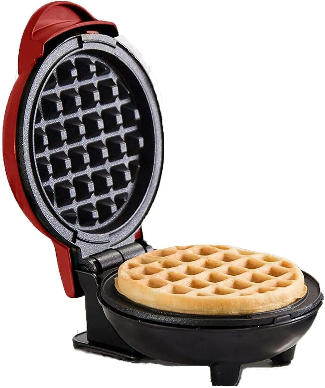 WENGONVILA Electirc Non-Stick Mini 4.5 Inch Waffle Maker Machine | Compact Size Toast, Grill, Waffle, Sandwich Maker Machine (Red Color).