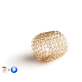 Wire crochet band ring VIDEO and PDF pattern - Learn how to crochet a ring